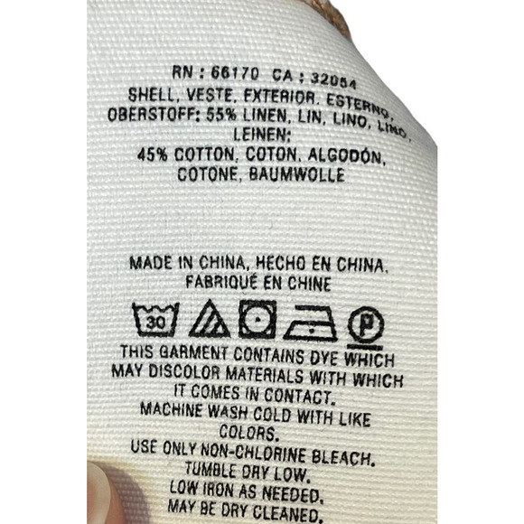 Anthropologie Women Pants Striped Linen Pull On Pockets Tassel Tie Boho Beige XS - Picture 10 of 11